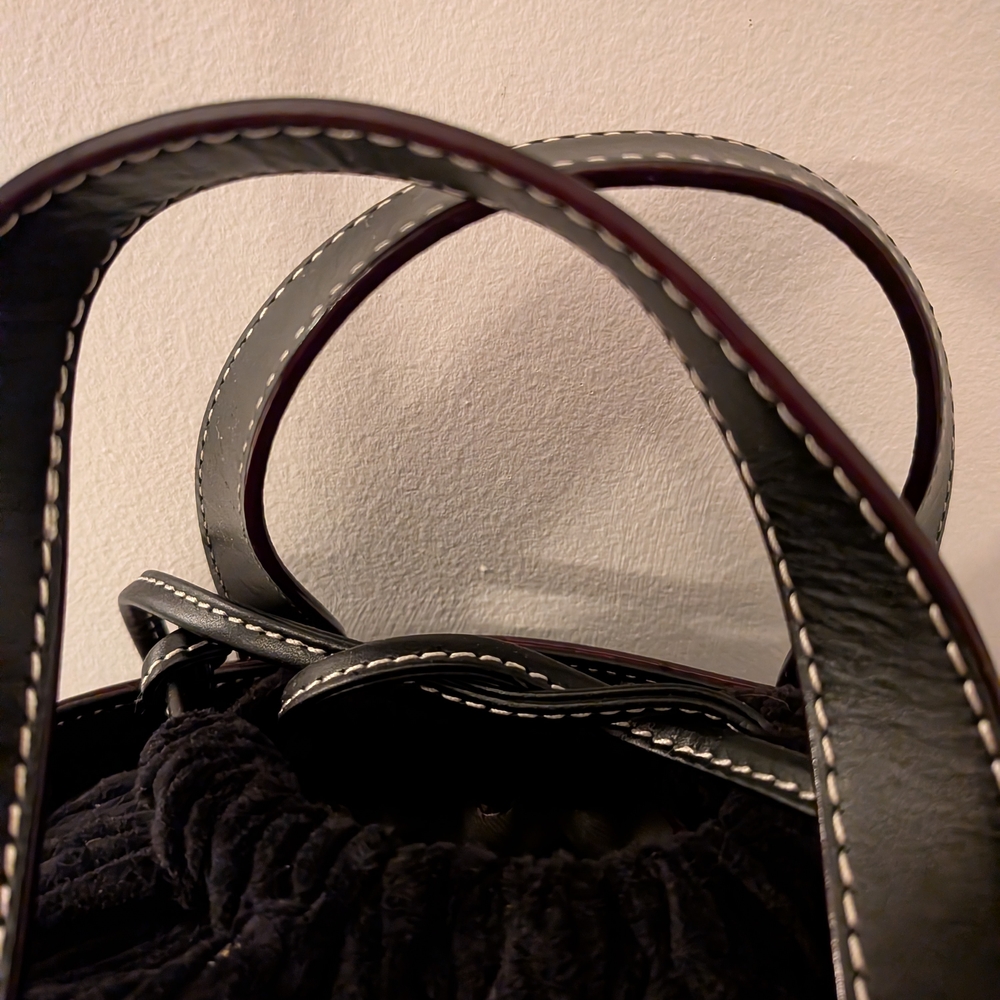 Frances Valentine BLK CORDUROY Small Bucket Bag - Picture 6 of 6